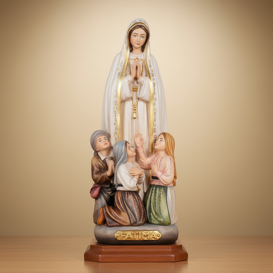 Enhanced Our Lady of Fatima with Shepherds