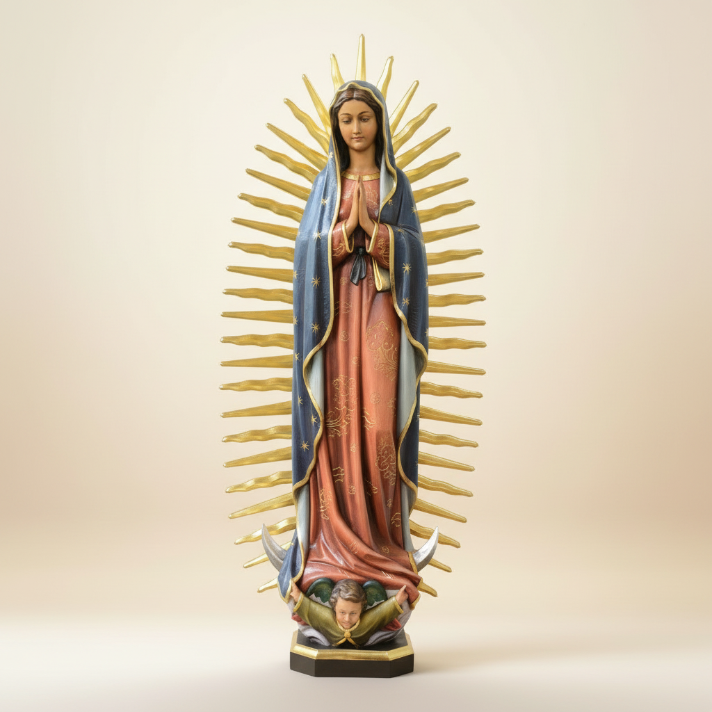 Enhanced Our Lady of Guadalupe Statue