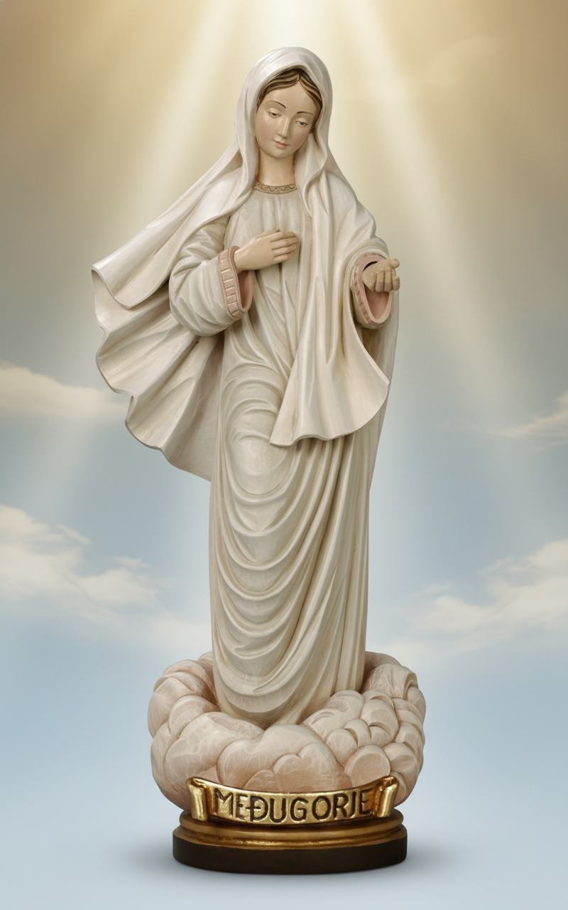 Enhanced Our Lady of Medjugorje Statue
