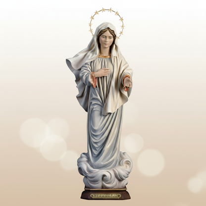 Enhanced Our Lady of Medjugorje with Brass Halo
