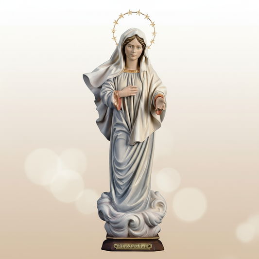 Enhanced Our Lady of Medjugorje with Brass Halo