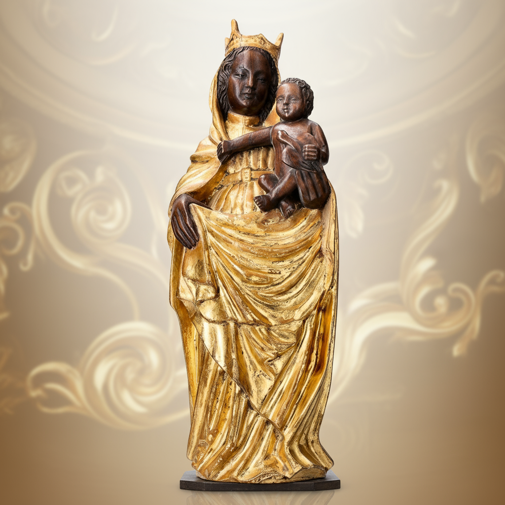 Enhanced Our Lady of Pilar & Child Statue
