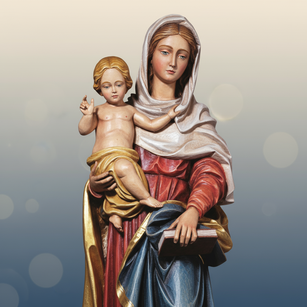 Enhanced Our Lady with Child Statue