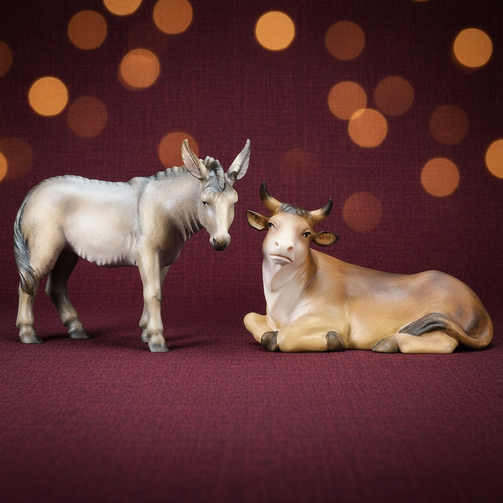 Enhanced Ox & Donkey Nativity - Dramatic Style