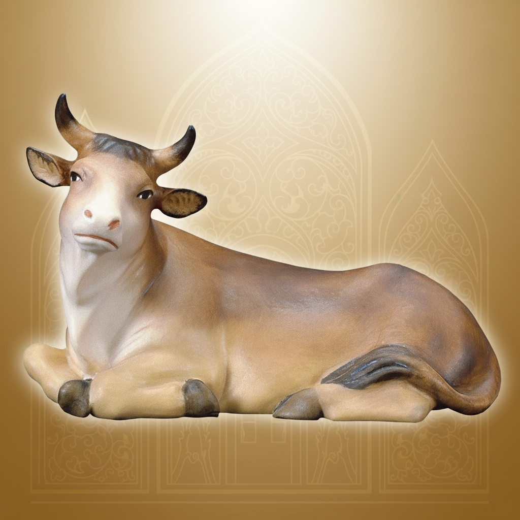 Enhanced Ox Nativity Figurine