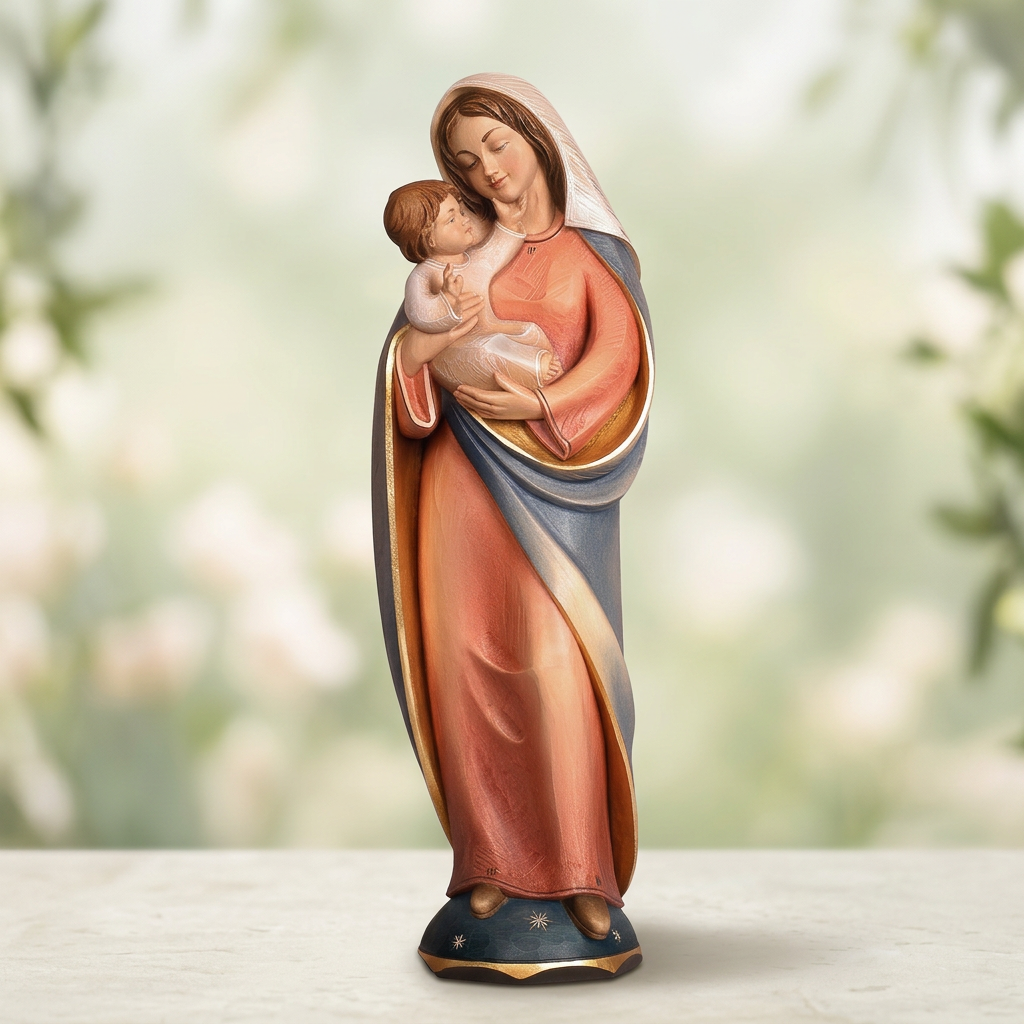 Enhanced Pema Madonna with Child statue