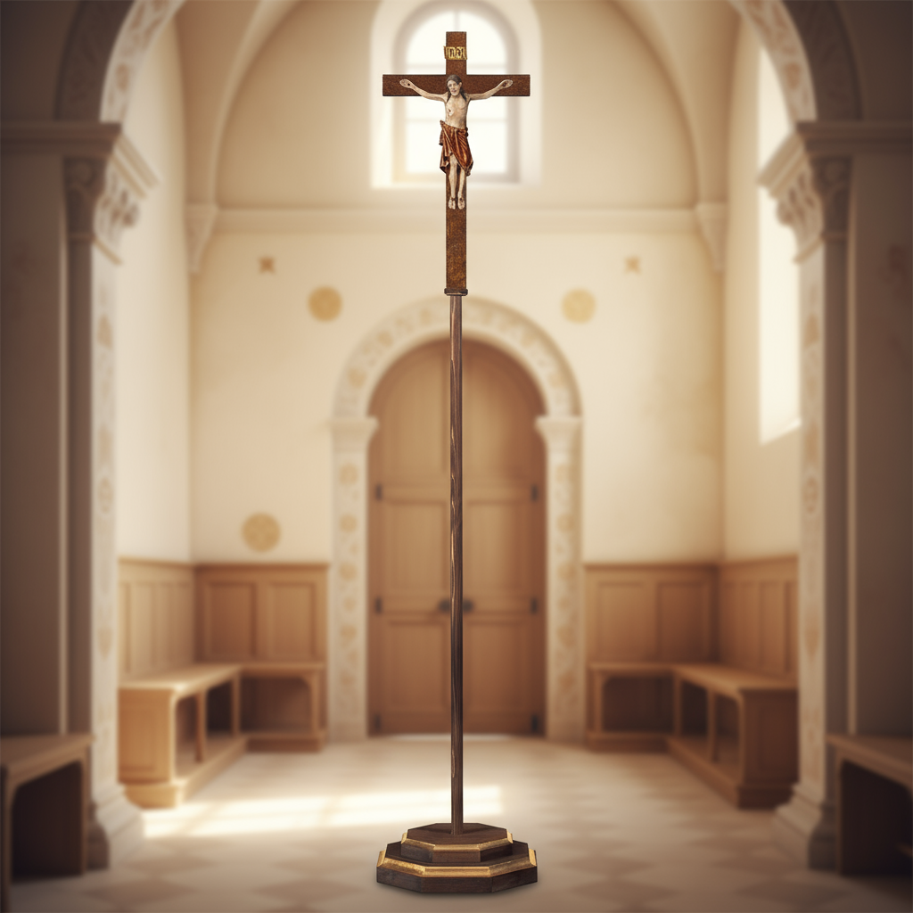 Enhanced Romanic Processional Crucifix