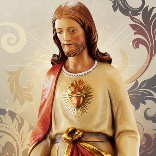 Enhanced Sacred Heart of Jesus Statue - Image 2