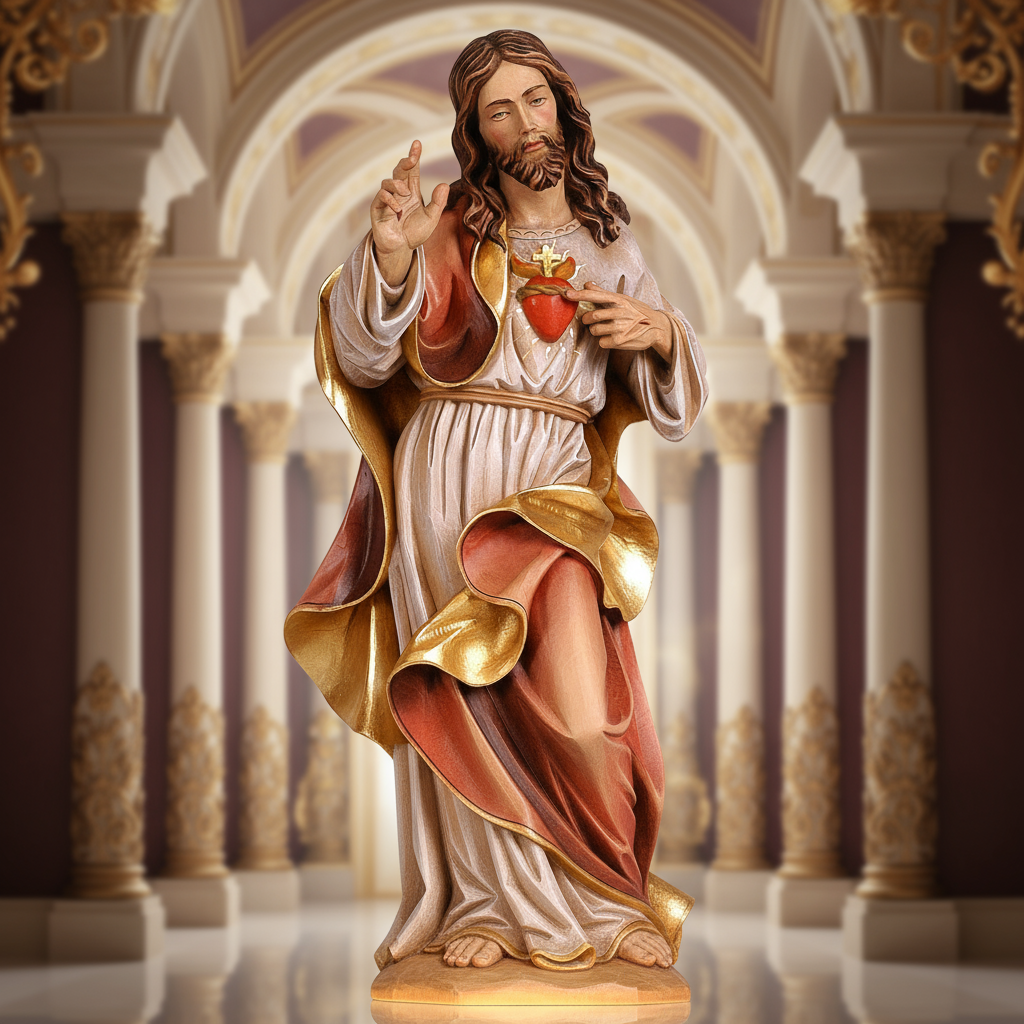 Enhanced Sacred Heart of Jesus Statue