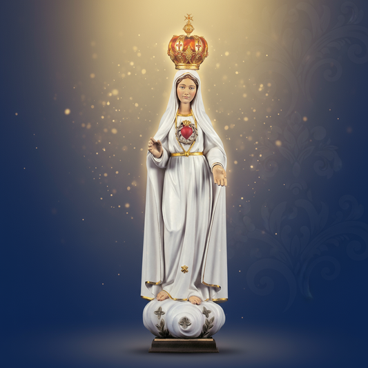 Enhanced Sacred Heart of Mary Statue with Background