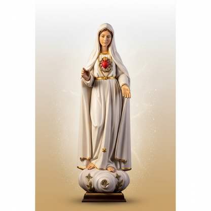 Enhanced Sacred Heart of Mary Statue with Background