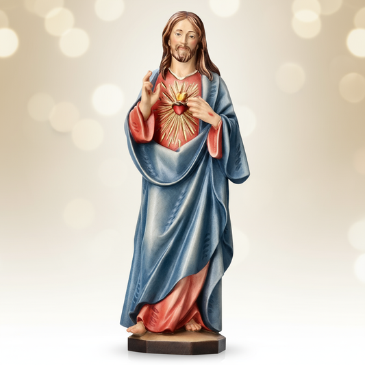 Enhanced Sacred Heart Statue - Balanced Lighting