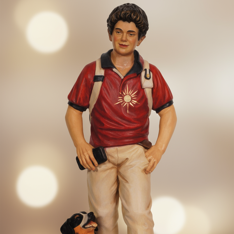 Enhanced Saint Carlo Acutis with Dog and Ball