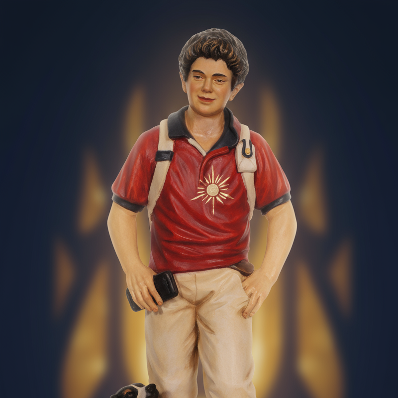 Enhanced Saint Carlo Acutis with Dog