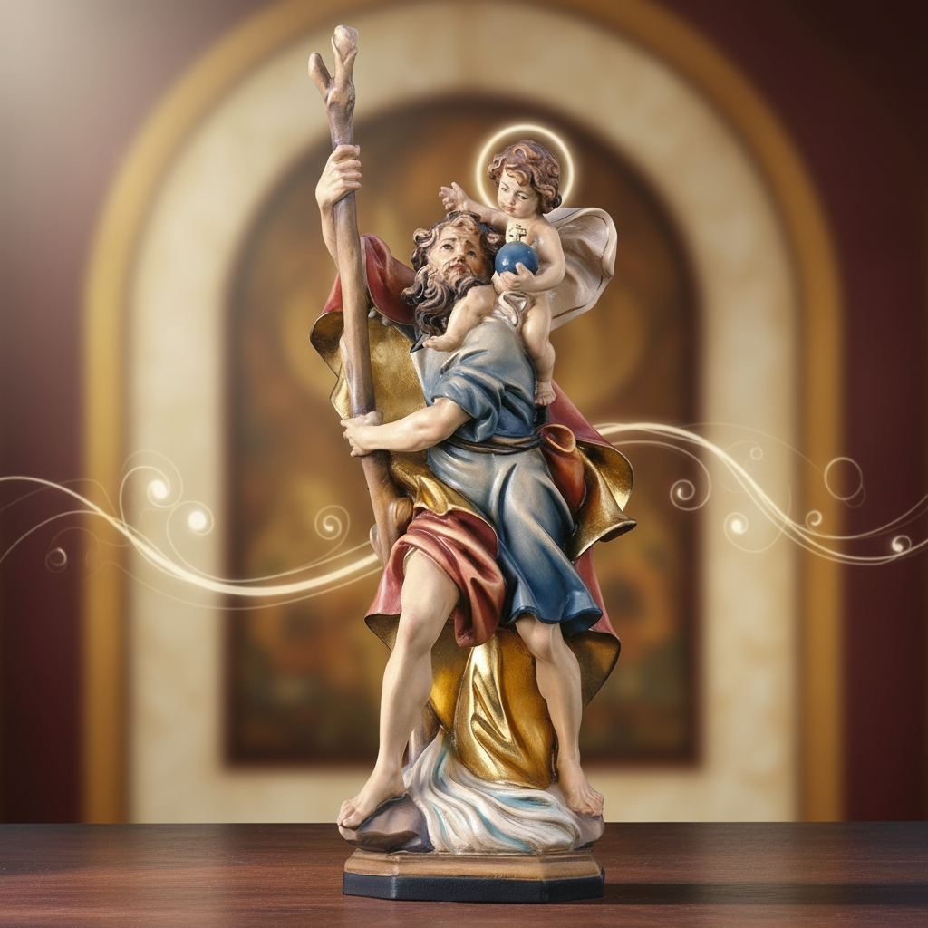 Enhanced Saint Christopher Statue