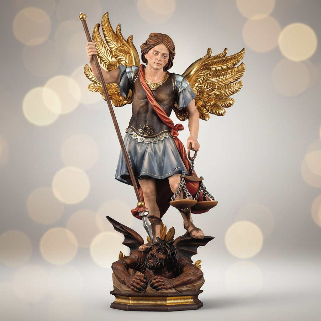 Enhanced Saint Michael Statue