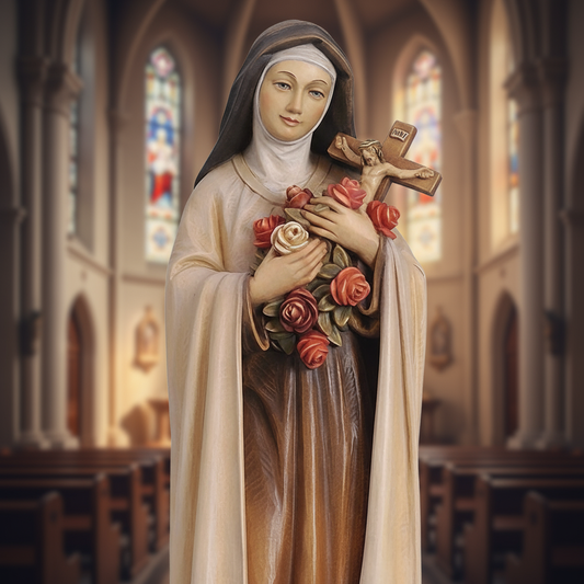 Enhanced Saint Thérèse of Lisieux Statue
