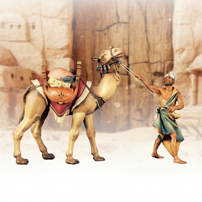 Enhanced Shepherd with Standing Camel Nativity Figure