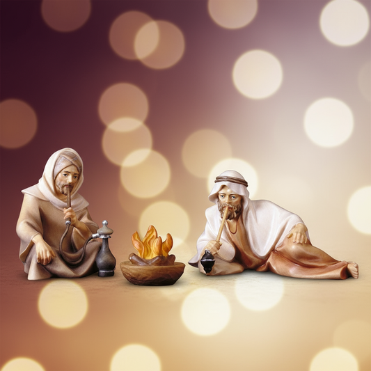 Enhanced Shepherds at Fireplace with Stylized Background