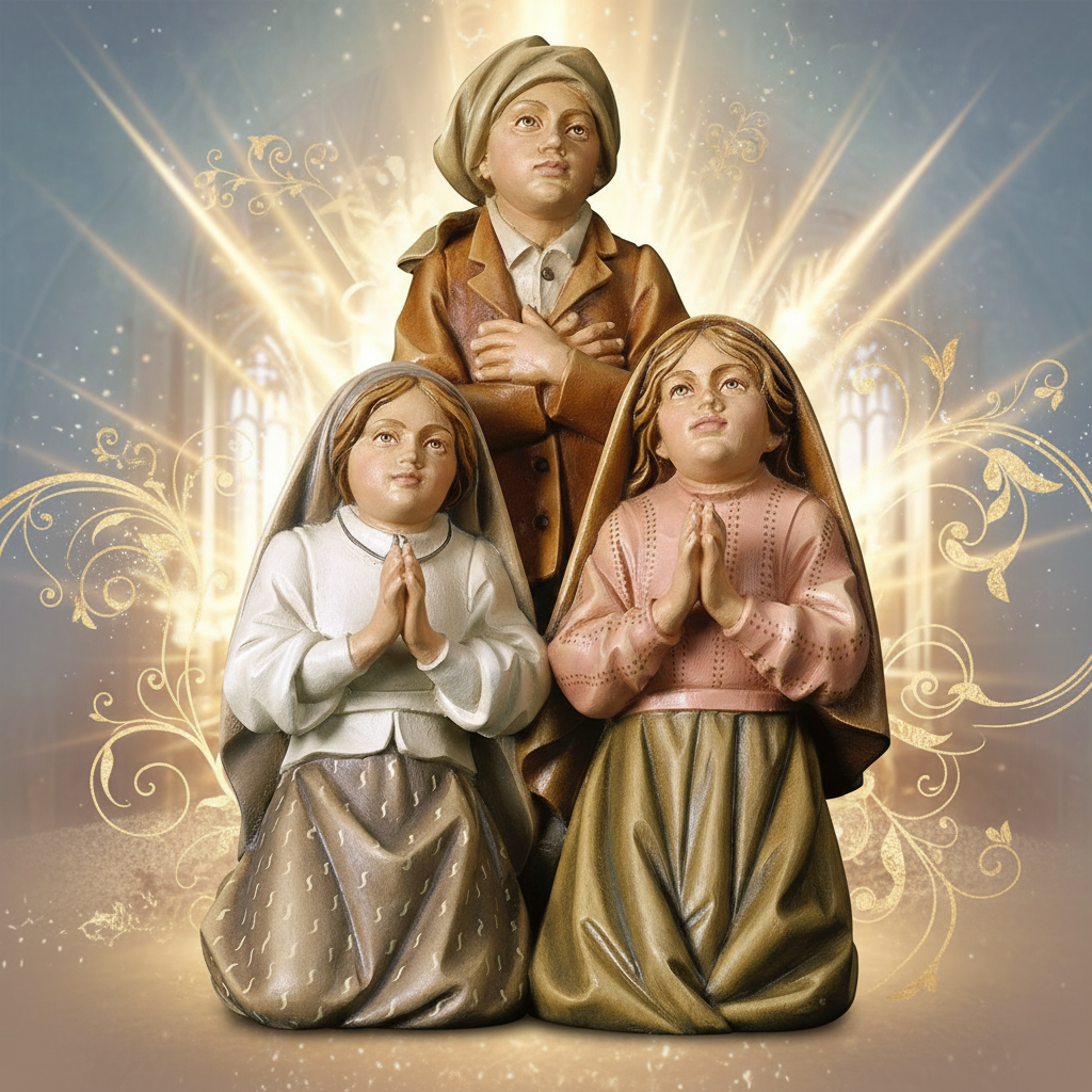 Enhanced Shepherds of Fatima Statue
