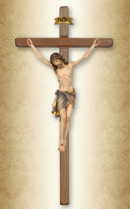 Siena Dark Stained Straight Crucifix | Multiple Sizes & Colors/Finishes