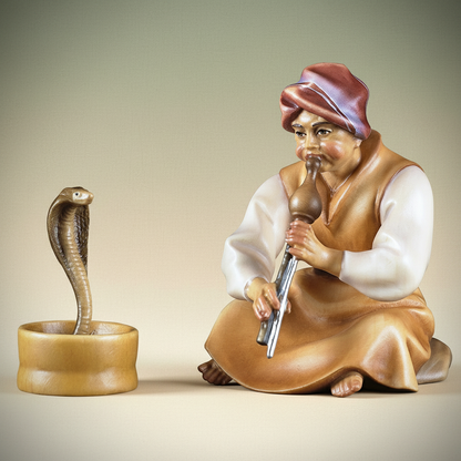 Enhanced Snake Charmer with Stylized Background