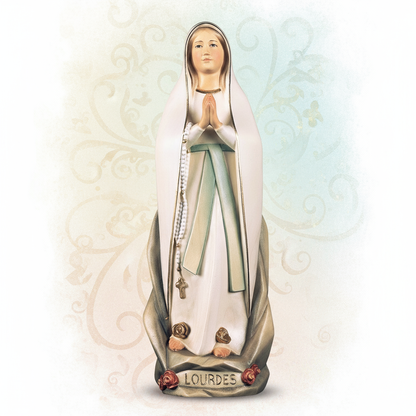 Enhanced Stylized Our Lady of Lourdes Statue with stylized background
