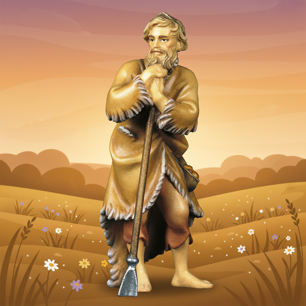 Golden Hour Meadow - Shepherd with Hoe