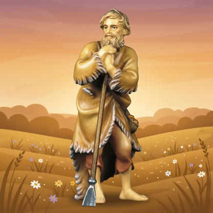 Golden Hour Meadow - Shepherd with Hoe