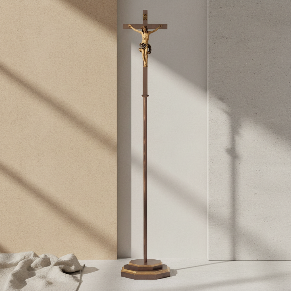 Neutral Textured Processional Crucifix