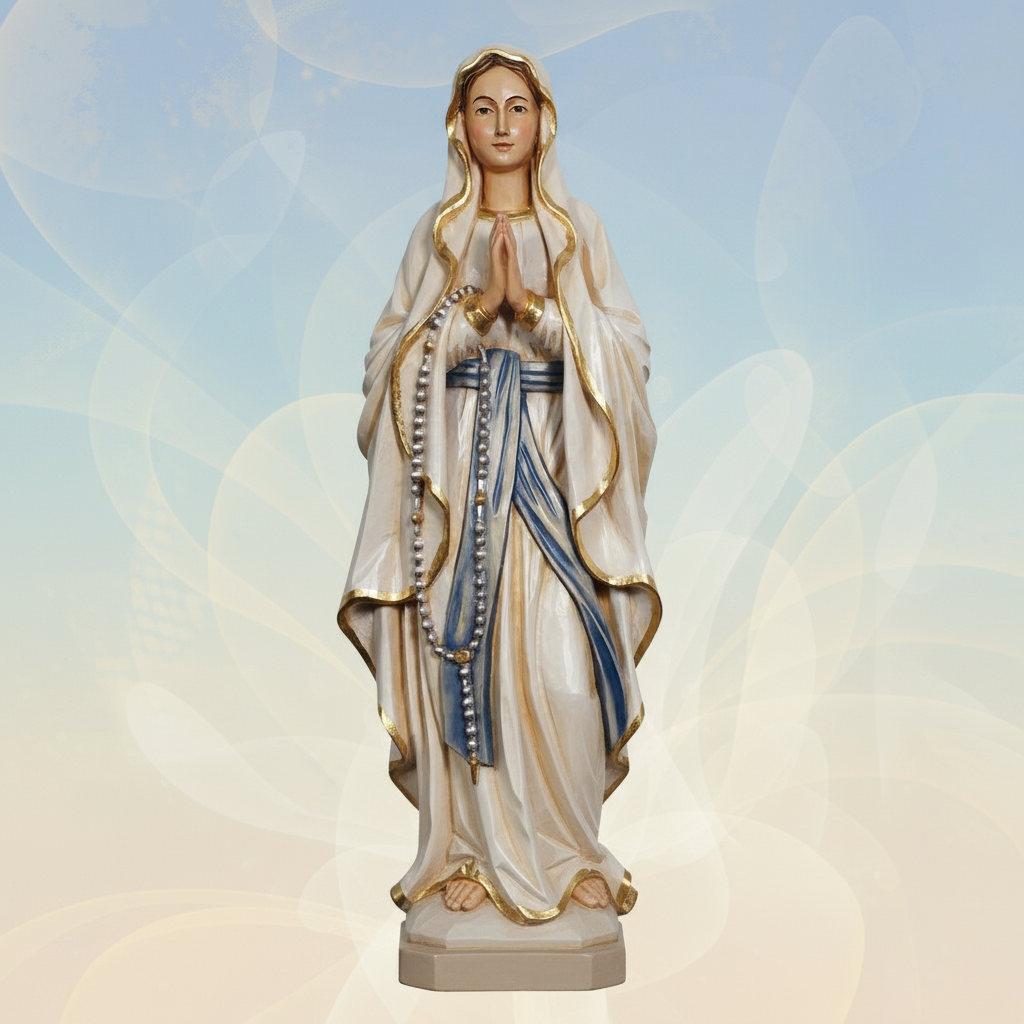 Our Lady of Lourdes Statue - Full View