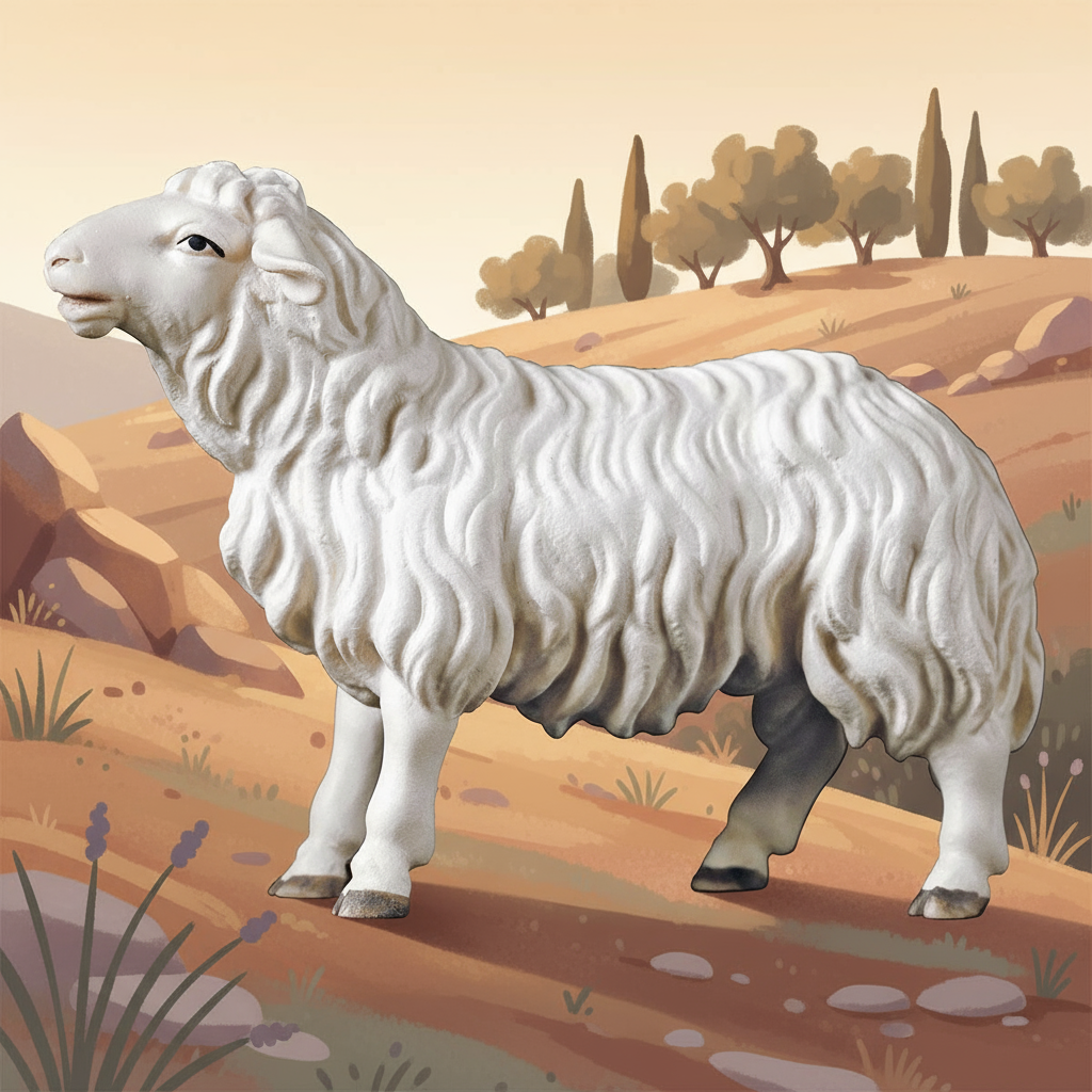 Rocky Hillside - Standing Sheep